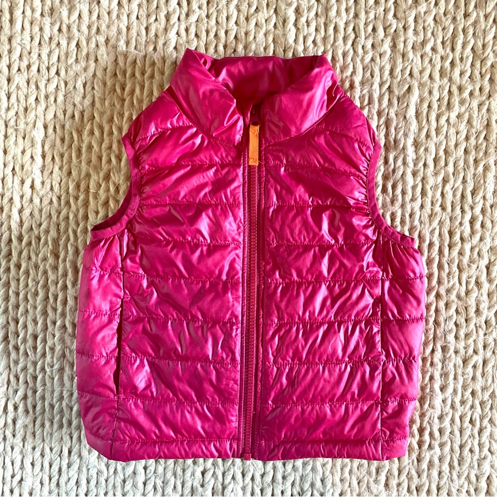 Primary Kids Lightweight Puffer Vest raspberry